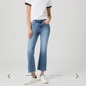 Paige Colette Crop Flare Jean Baybreak High Rise Stretch Denim Sz 28